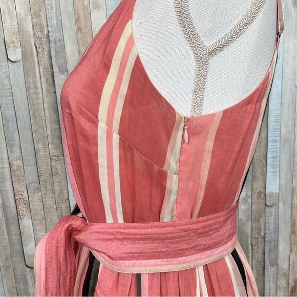 Apiece Apart 2 Pink Striped Linen Marjana Tiered Flounce Midi Maxi Dress $495 - Picture 6 of 12